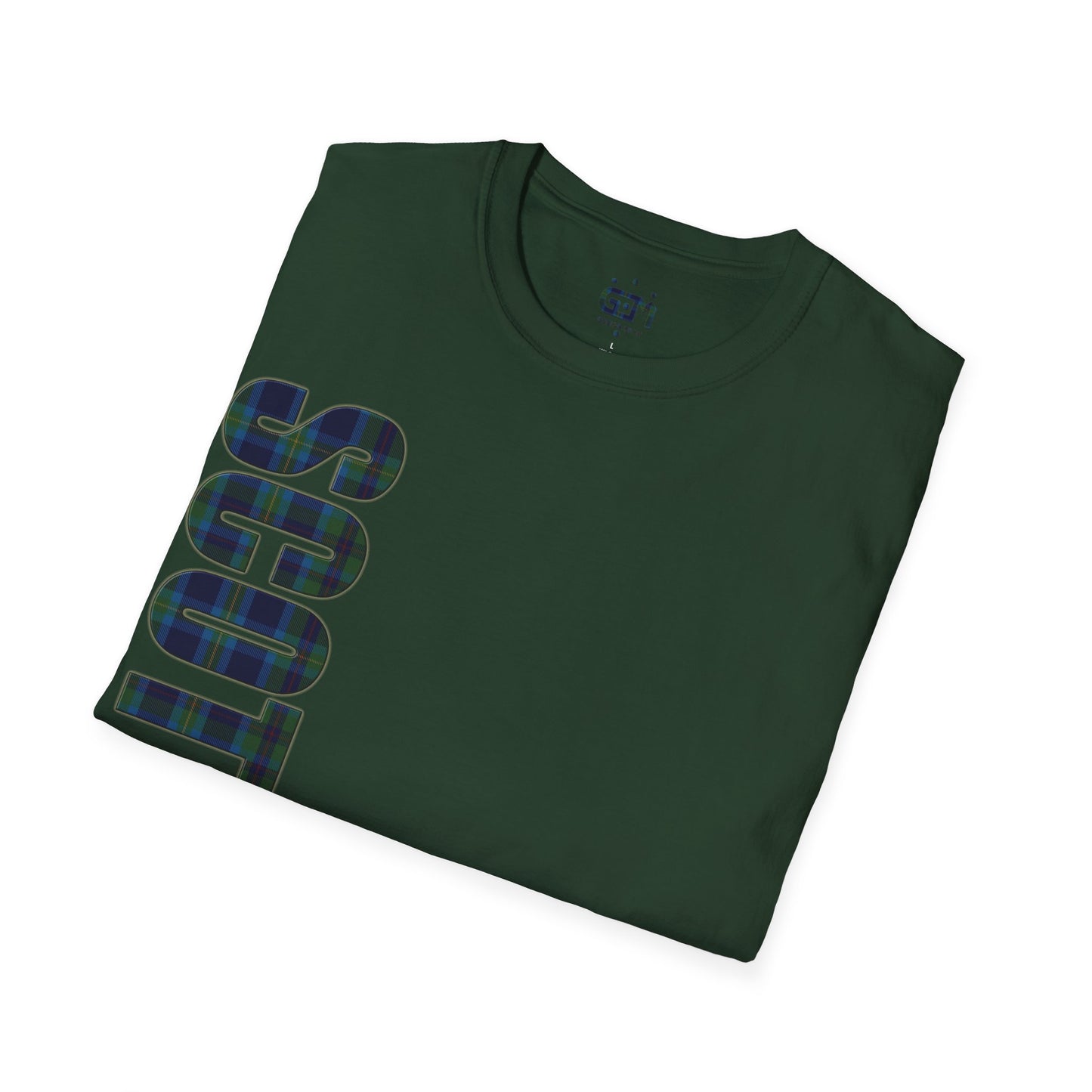 Scotland Lettering Miller Tartan Softstyle T-Shirt, Unisex Tee, Various Colours