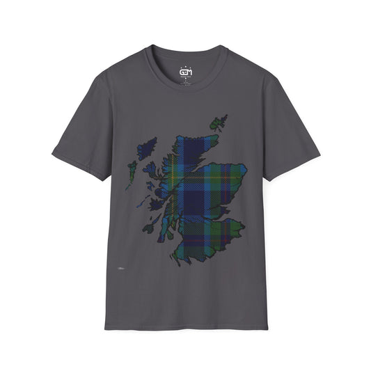 Scotland Tartan Map Softstyle T-Shirt unisexe, Miller Tartan, différentes couleurs