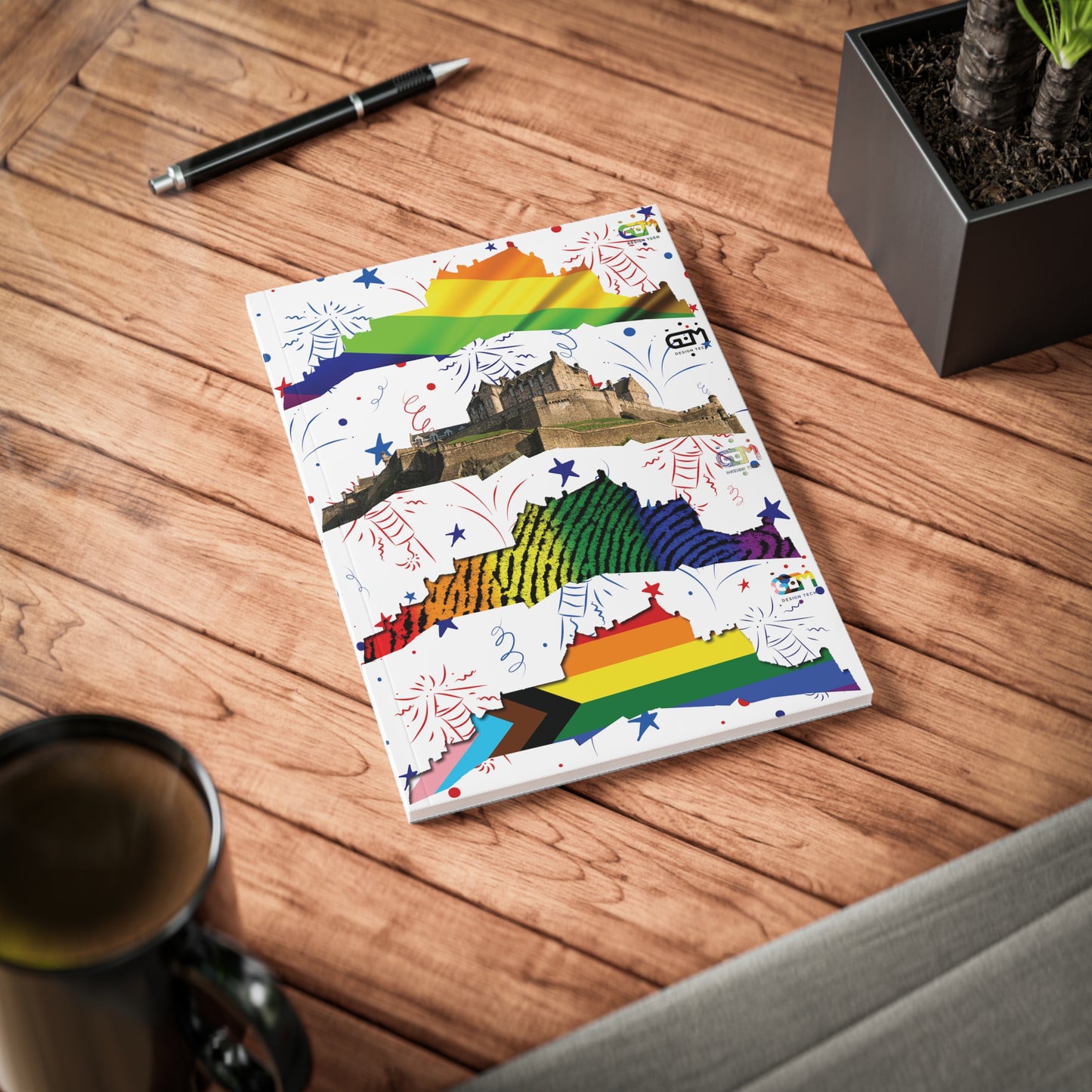 Edinburgh Castle Pride Fireworks Softcover Notebook, A5