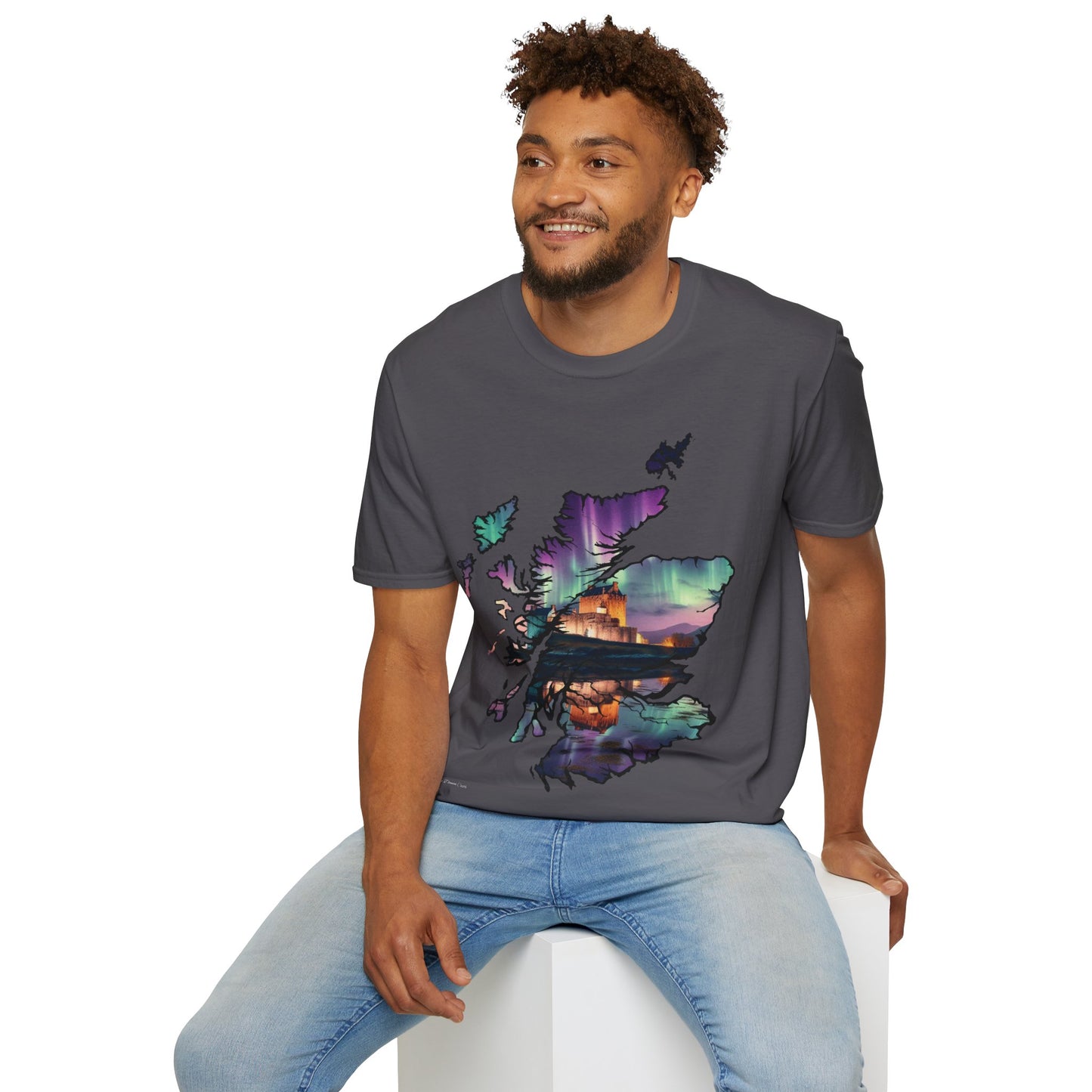 Eilean Donan Castle Scotland Map Softstyle T-Shirt, Unisex Tee, Scotland Shirt, Scottish Landmark, Nature, Scenery, Various Colours