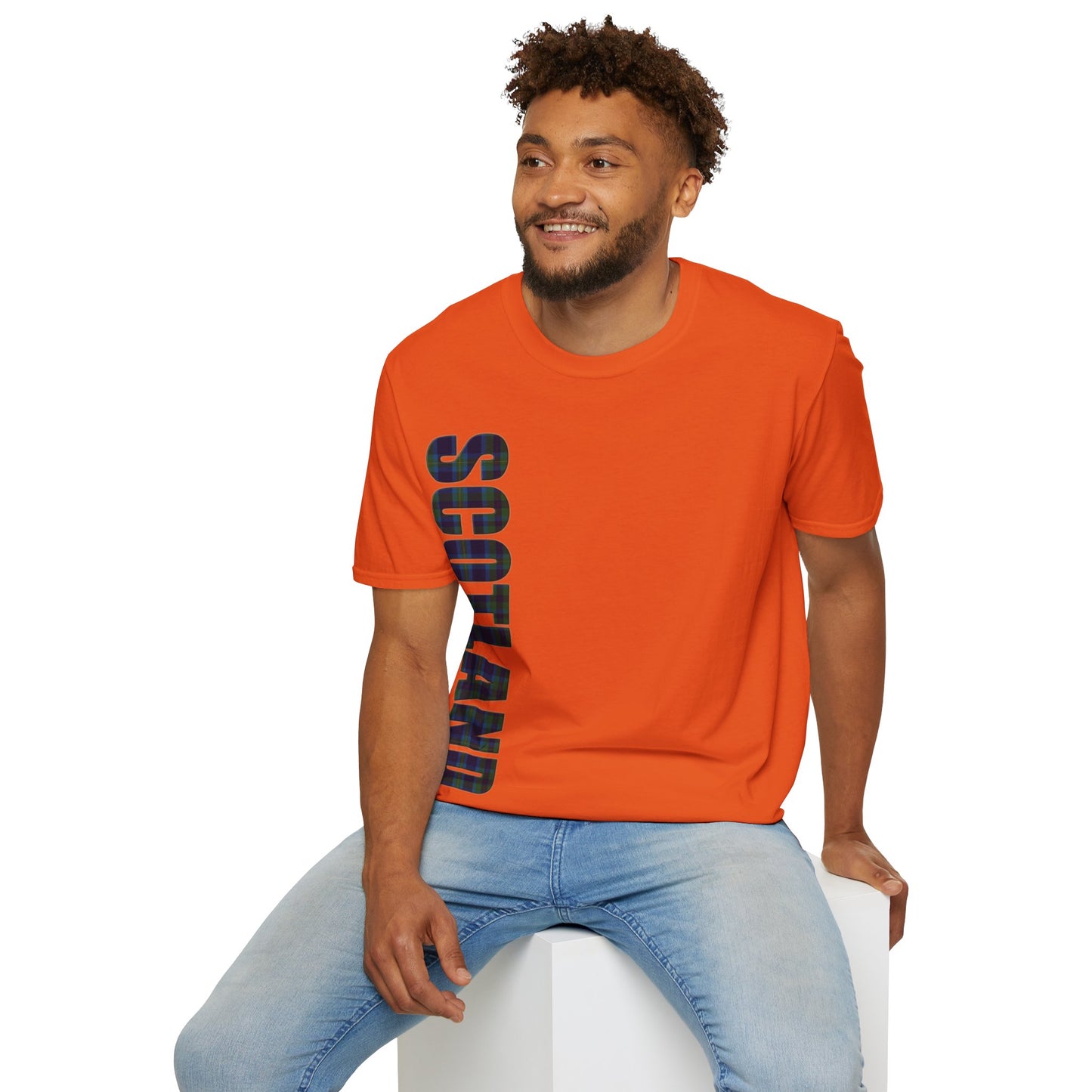 Scotland Lettering Miller Tartan Softstyle T-Shirt, Unisex Tee, Various Colours