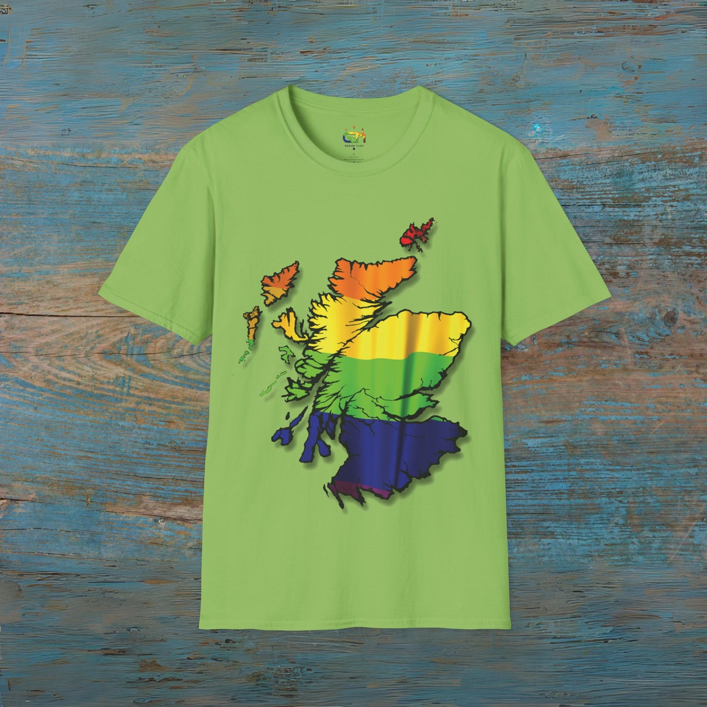 تي شيرت اسكتلندا Is Proud Flag Map للجنسين، بألوان مختلفة