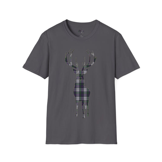 Tartan Stag Softstyle T-Shirt - Argyle Dress Tartan, Tee Unisex, Paysage écossais, Différentes couleurs