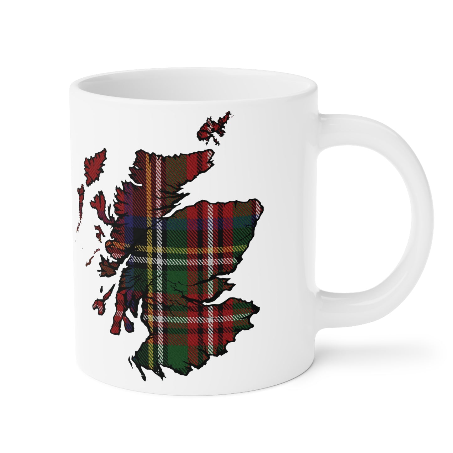 Scotland Tartan Map Mug - Stewart Royal Tartan, Various Sizes