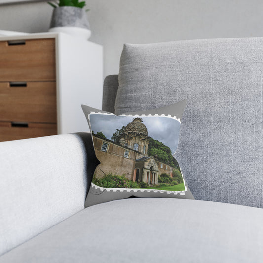 Coussin carré tampon photo ananas Dunmore, différentes tailles