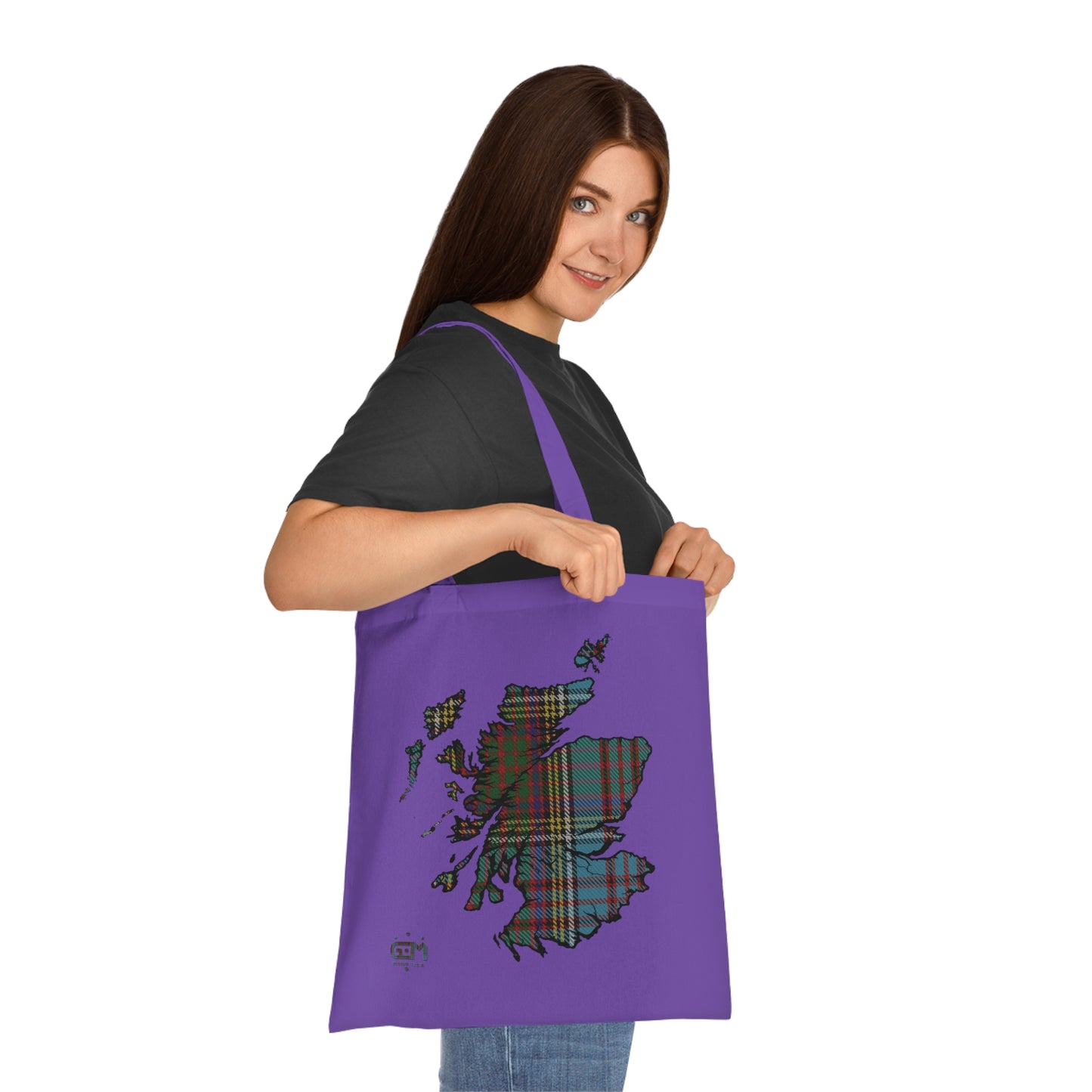 Sac fourre-tout en coton réversible avec carte tartan d'Écosse - Anderson Tartan