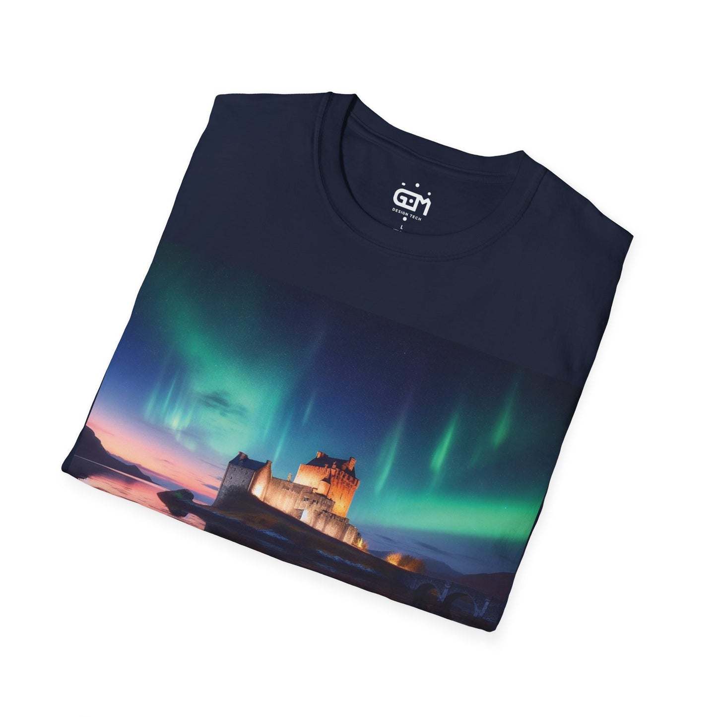 Eilean Donan Castle with Northern Lights Softstyle T-Shirt, Unisex Tee, Scotland Shirt, Scottish Landmark, Nature, Scenery, Various Colours