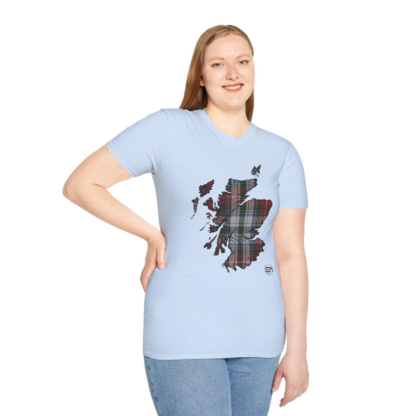 Tartan Scotland Map Softstyle Unisex T-Shirt - Stewart Tartan Tee