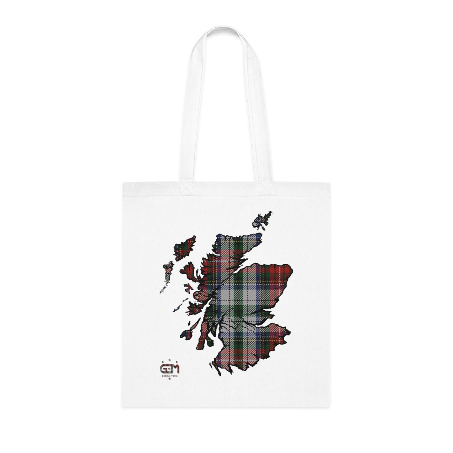 Sac fourre-tout en coton réversible avec carte tartan d'Écosse - Stewart Tartan
