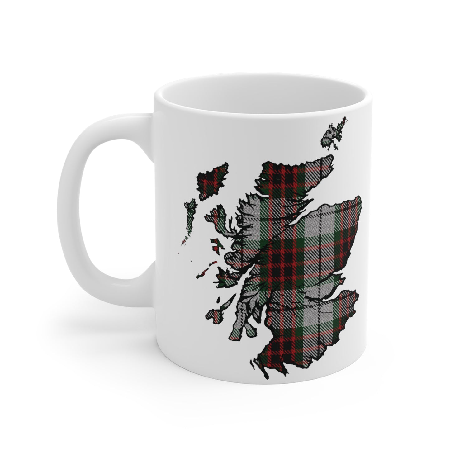 Scotland Tartan Map Mug - Fraser Tartan, Various Sizes