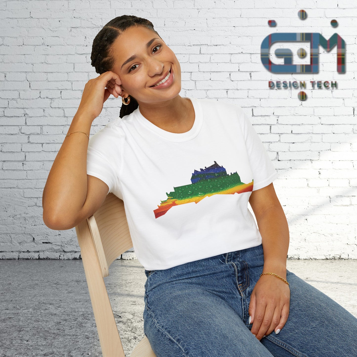 Edinburgh Castle Pride Rain Art Unisex T-Shirt