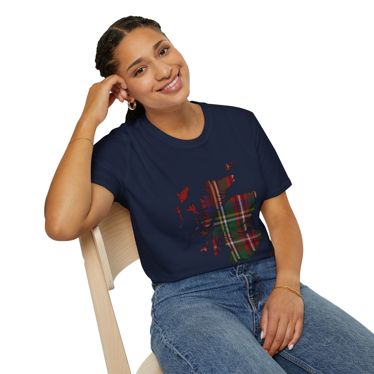 Tartan Scotland Map Softstyle Unisex T-Shirt - Stewart Royal Tartan Tee