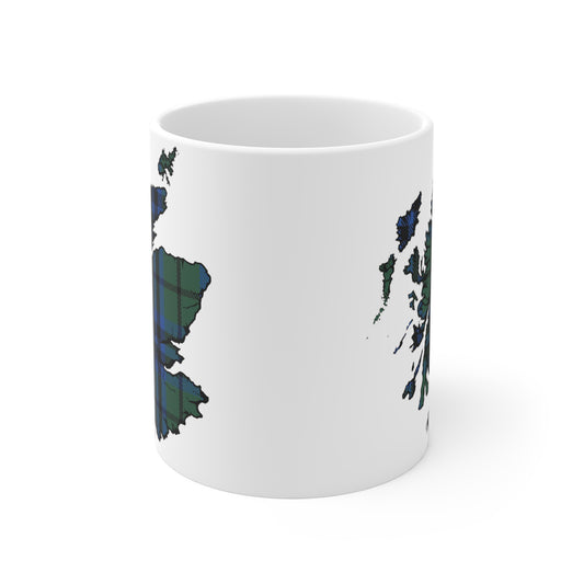 Scotland Map Mug 11oz, Keith Tartan