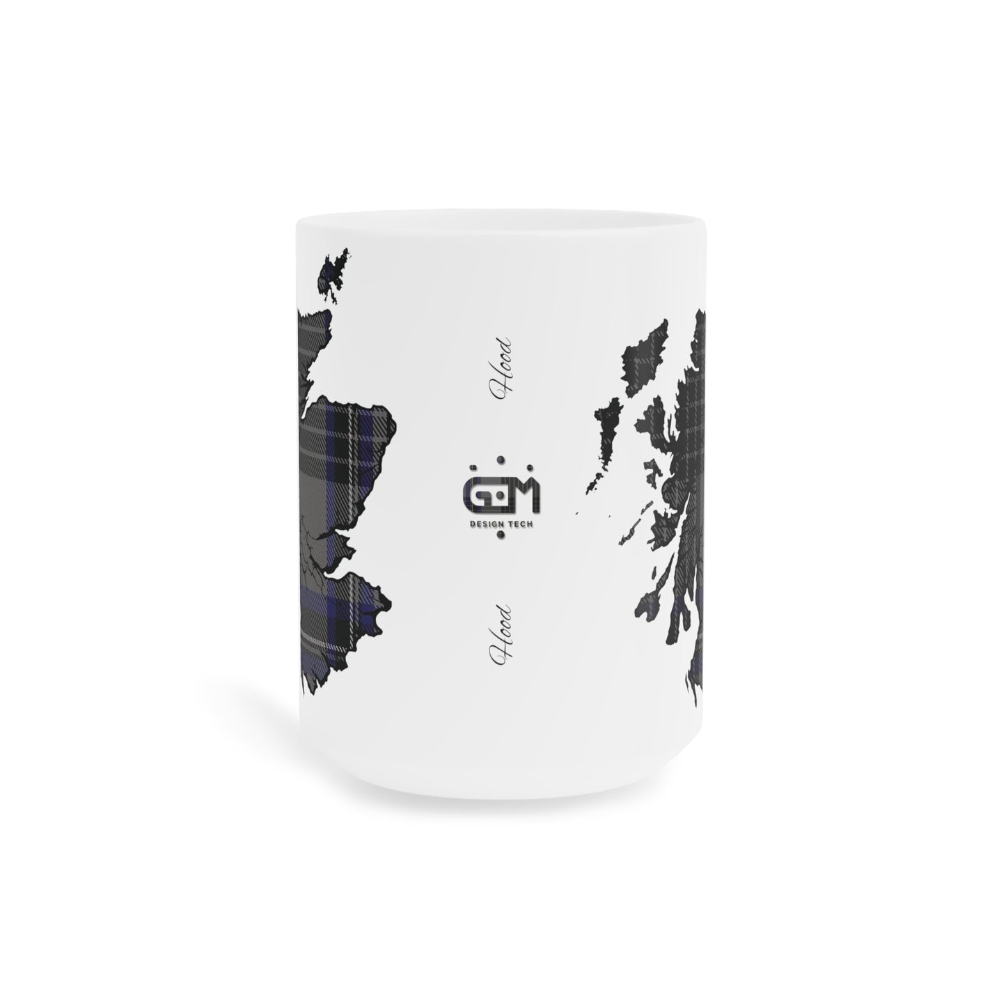 Scotland Tartan Map Mug - Hood Tartan, Various Sizes