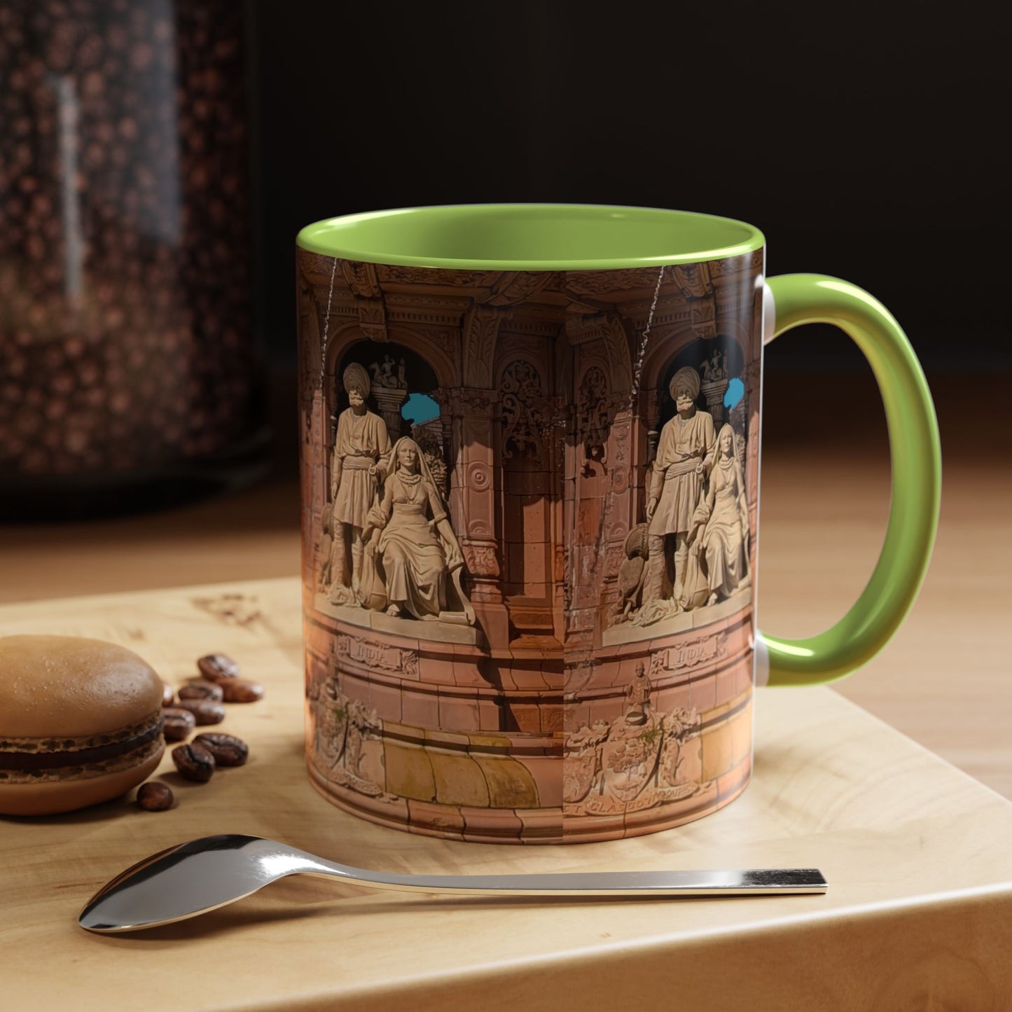 Tasses décoratives Écosse en gros plan - Scènes variées (vert clair)