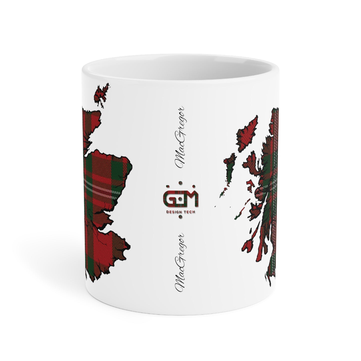 Scotland Tartan Map Mug - MacGregor Tartan, Various Sizes
