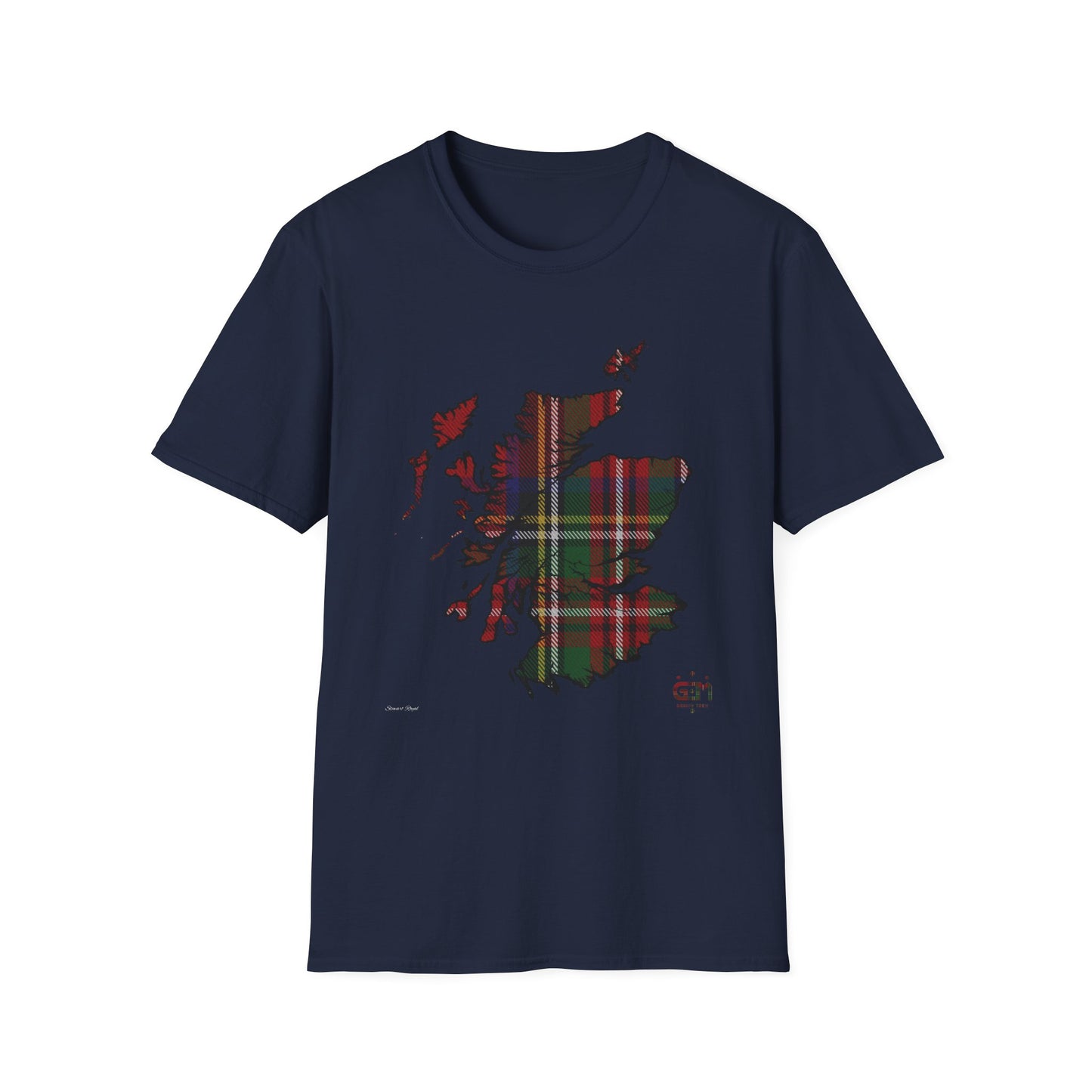 Tartan Scotland Map Softstyle Unisex T-Shirt - Stewart Royal Tartan Tee