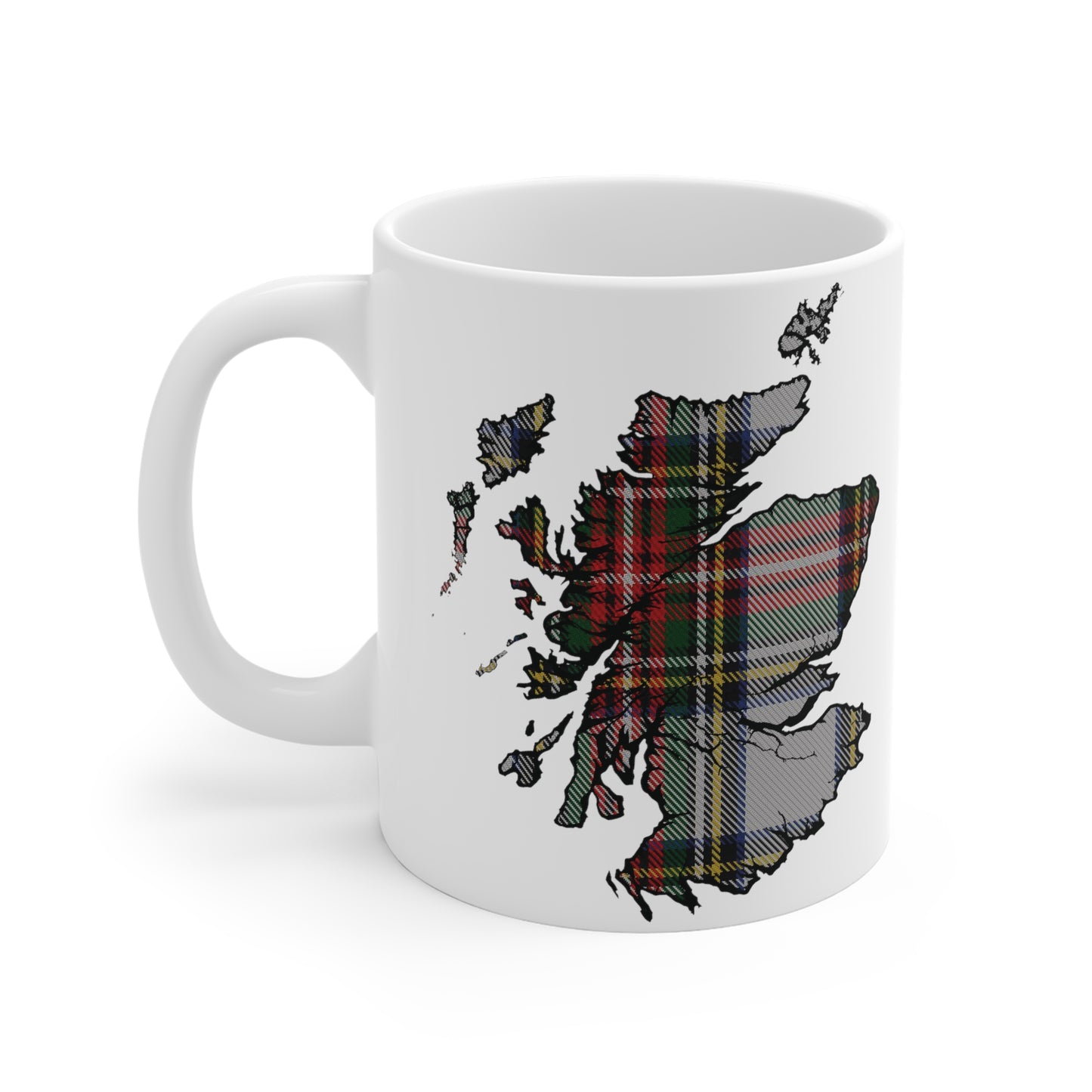 Scotland Tartan Map Mug - Stewart Dress Tartan, Various Sizes
