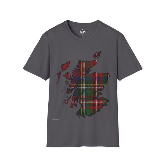 Scotland Tartan Map Softstyle T-Shirt unisexe, Stewart Royal Tartan, différentes couleurs
