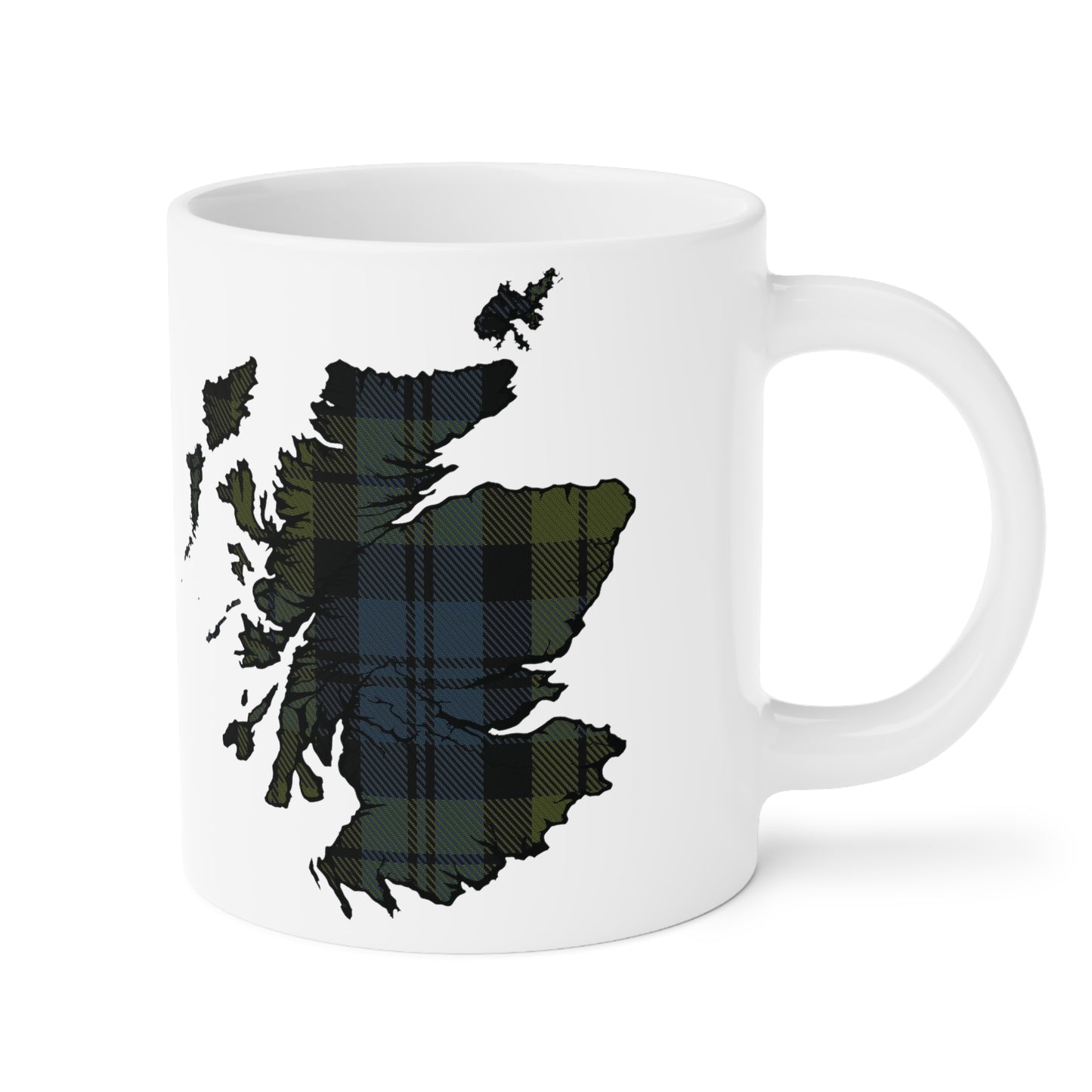 Scotland Tartan Map Mug - Campbell Tartan, Various Sizes