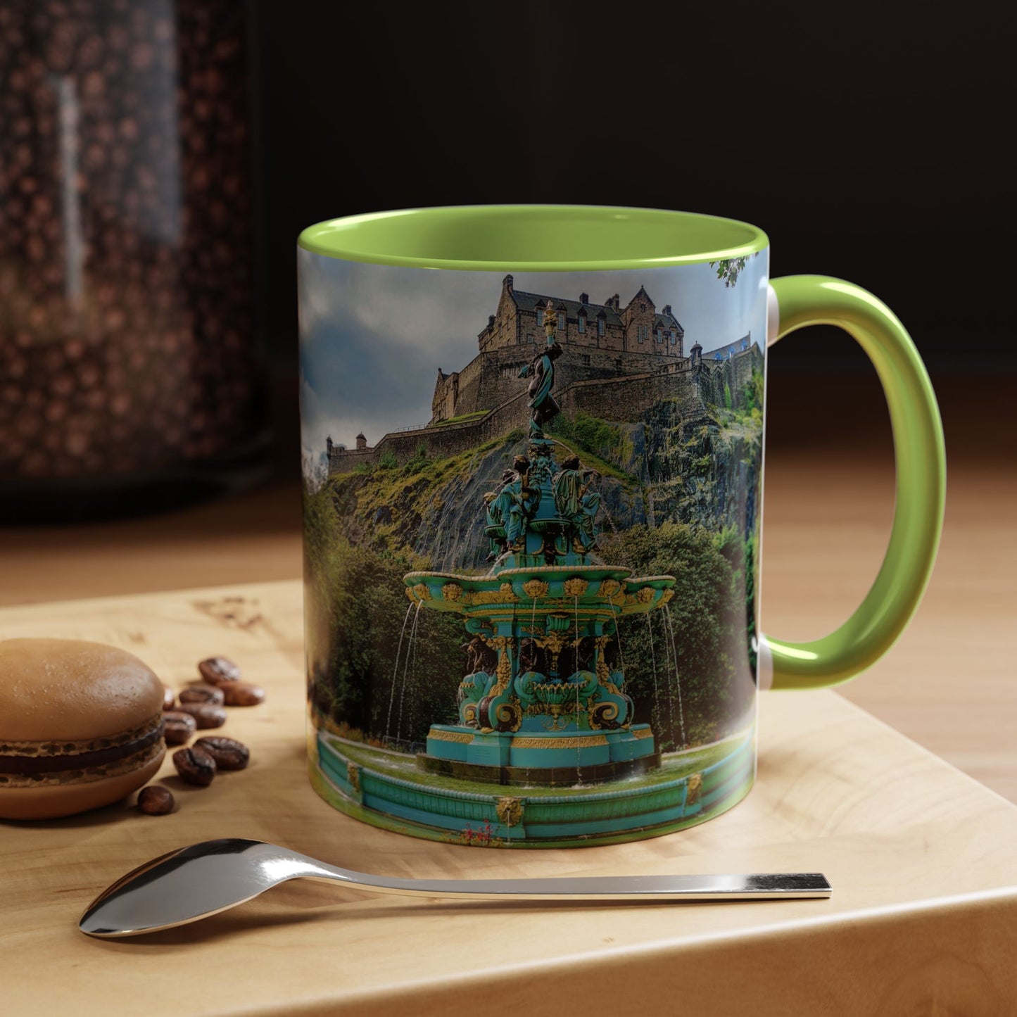 Tasses décoratives Écosse en gros plan - Scènes variées (vert clair)