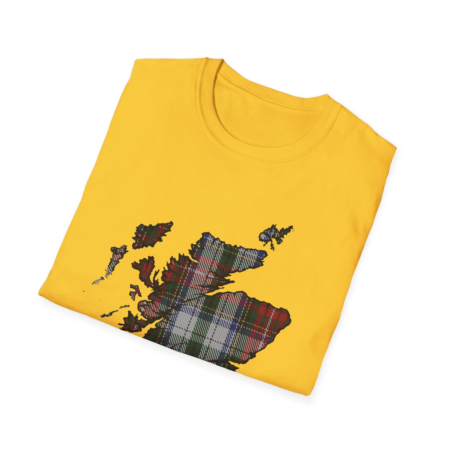 Tartan Scotland Map Softstyle Unisex T-Shirt - Stewart Tartan Tee
