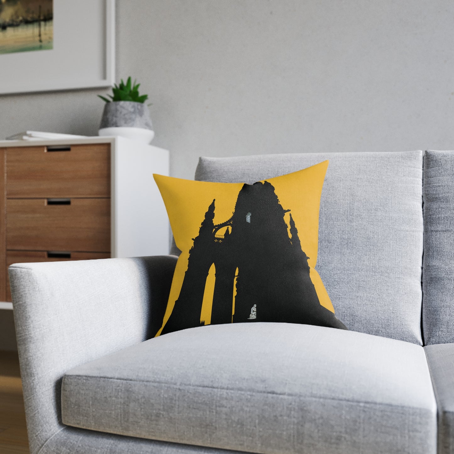 Coussins carrés Scotland Art Silhouette : différentes tailles