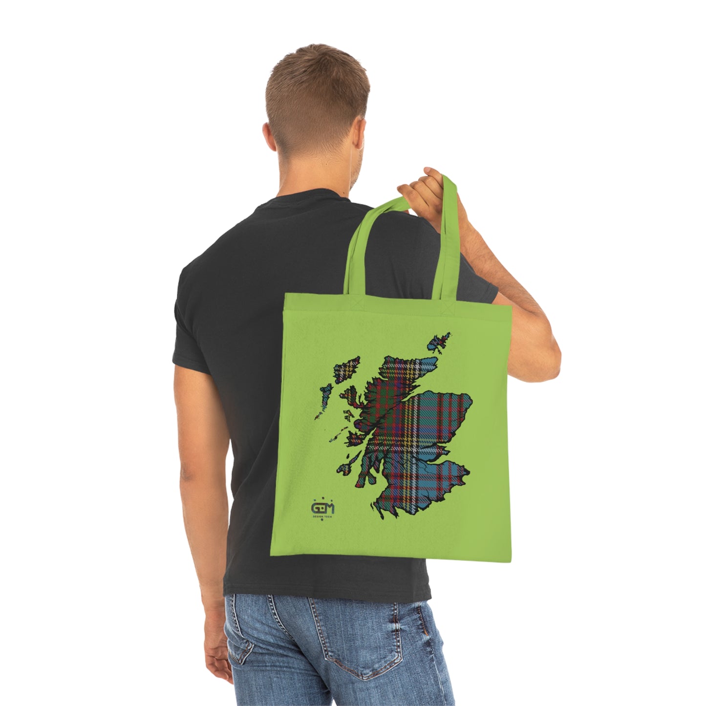 Sac fourre-tout en coton réversible avec carte tartan d'Écosse - Anderson Tartan