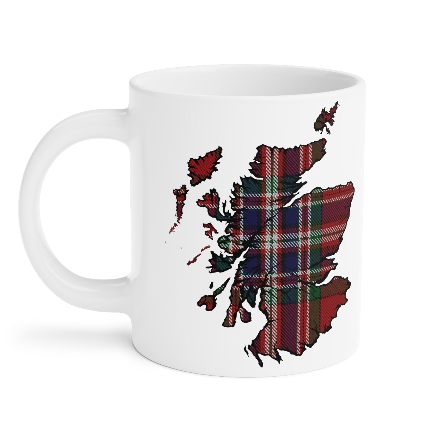 Scotland Tartan Map Mug - MacFarlane Tartan, Various Sizes