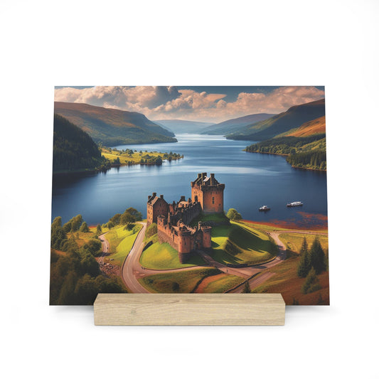 Scenic Collection Gallery Stand Urquhart Castle, Oak Picture Stand, Scotland Art, Scenery, Landmarks, Various Sizes