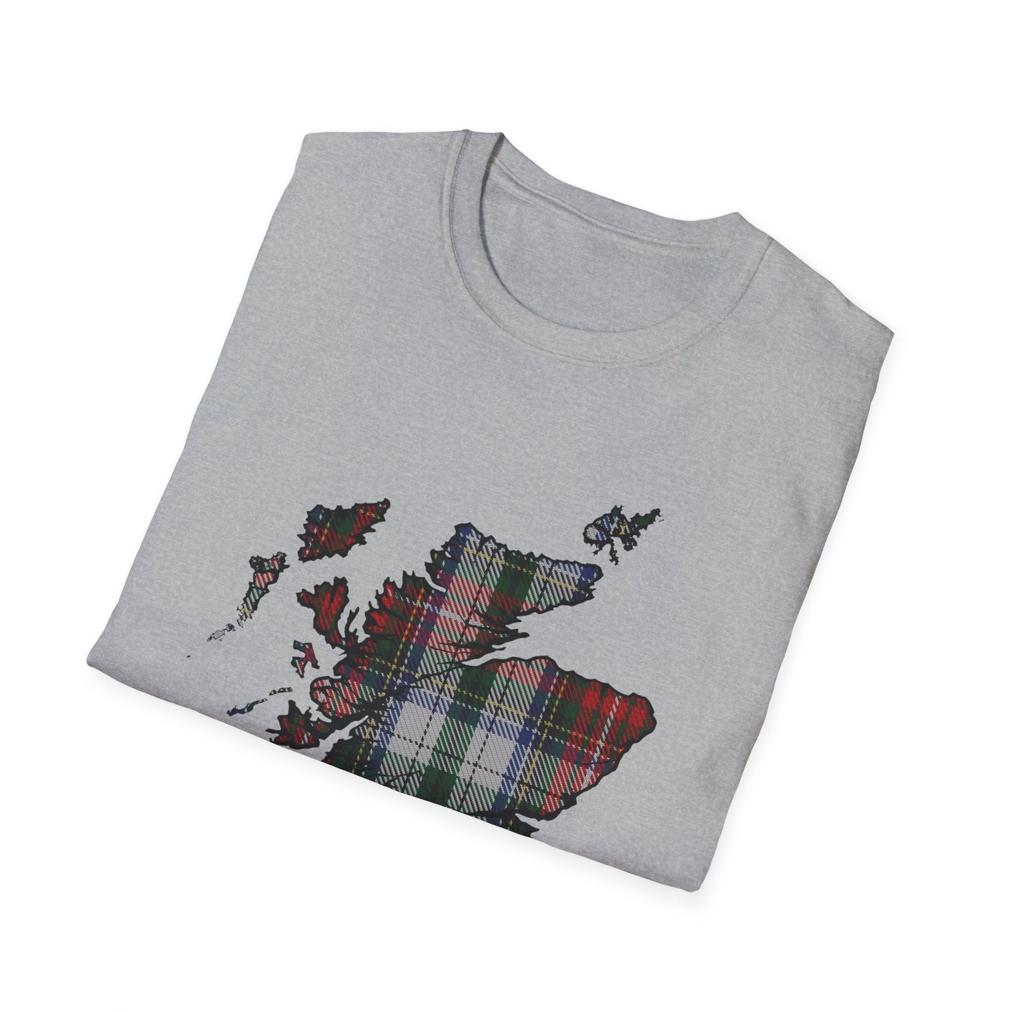 Tartan Scotland Map Softstyle Unisex T-Shirt - Stewart Tartan Tee