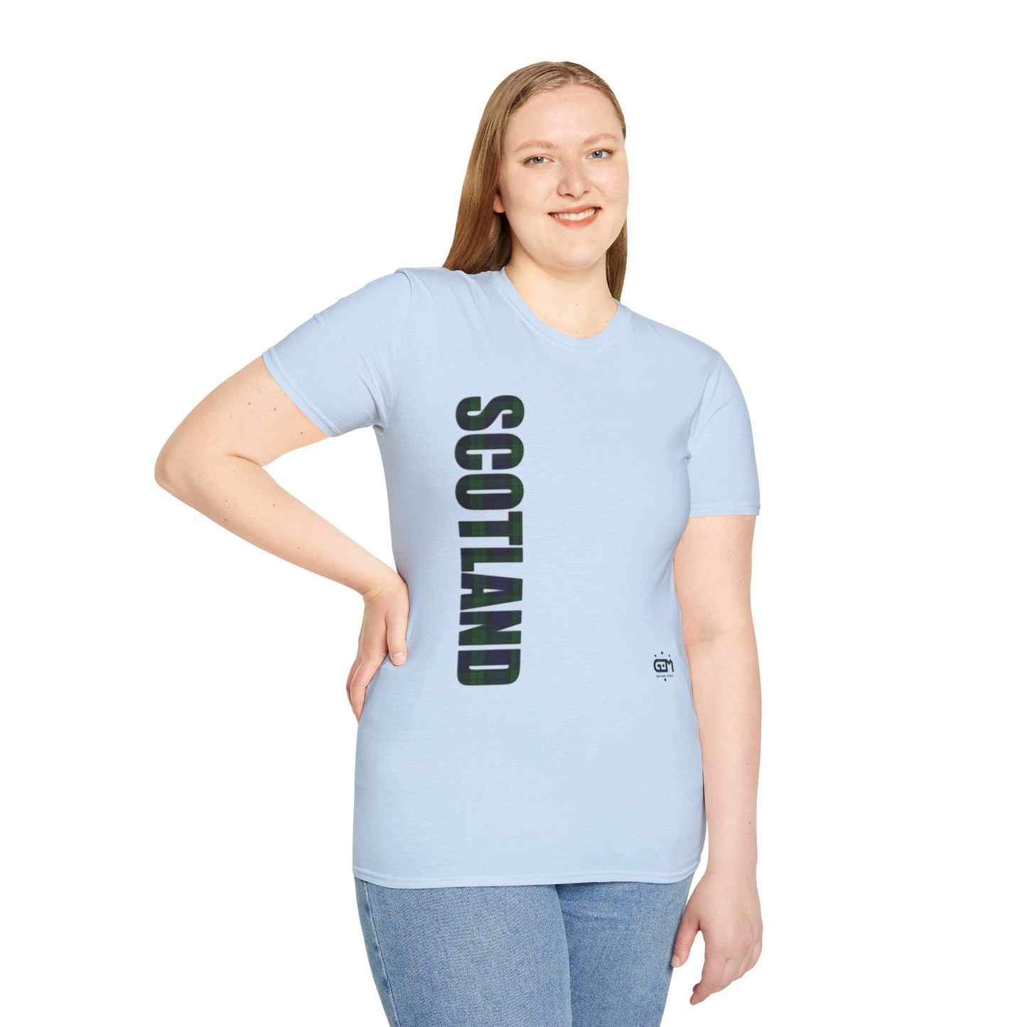 Tartan Scotland Lettrage Softstyle T-shirt unisexe, Black Watch Tartan Tee
