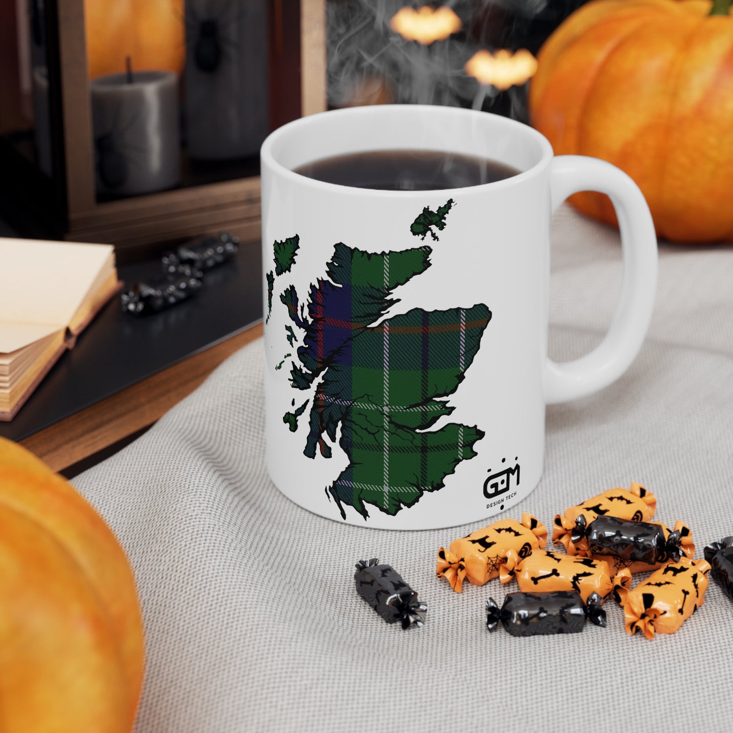 Duncan Tartan Scotland Map Mug, Coffee Cup, Tea Cup, Scotland, White