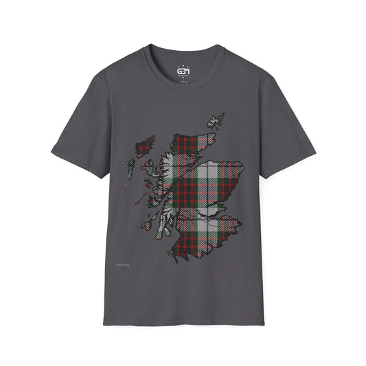 Scotland Tartan Map Softstyle T-Shirt unisexe, Fraser Dress Tartan, différentes couleurs