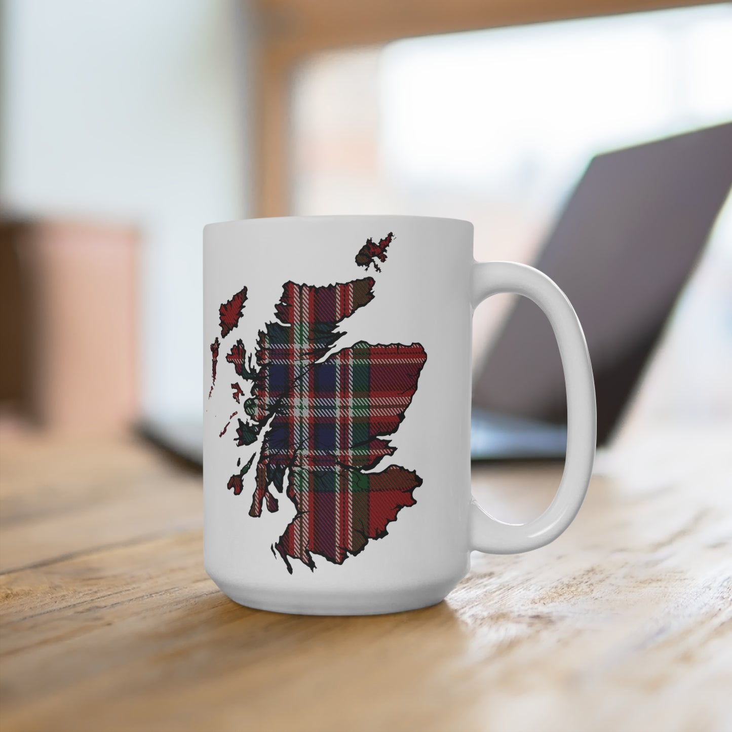 Scotland Tartan Map Mug - MacFarlane Tartan, Various Sizes
