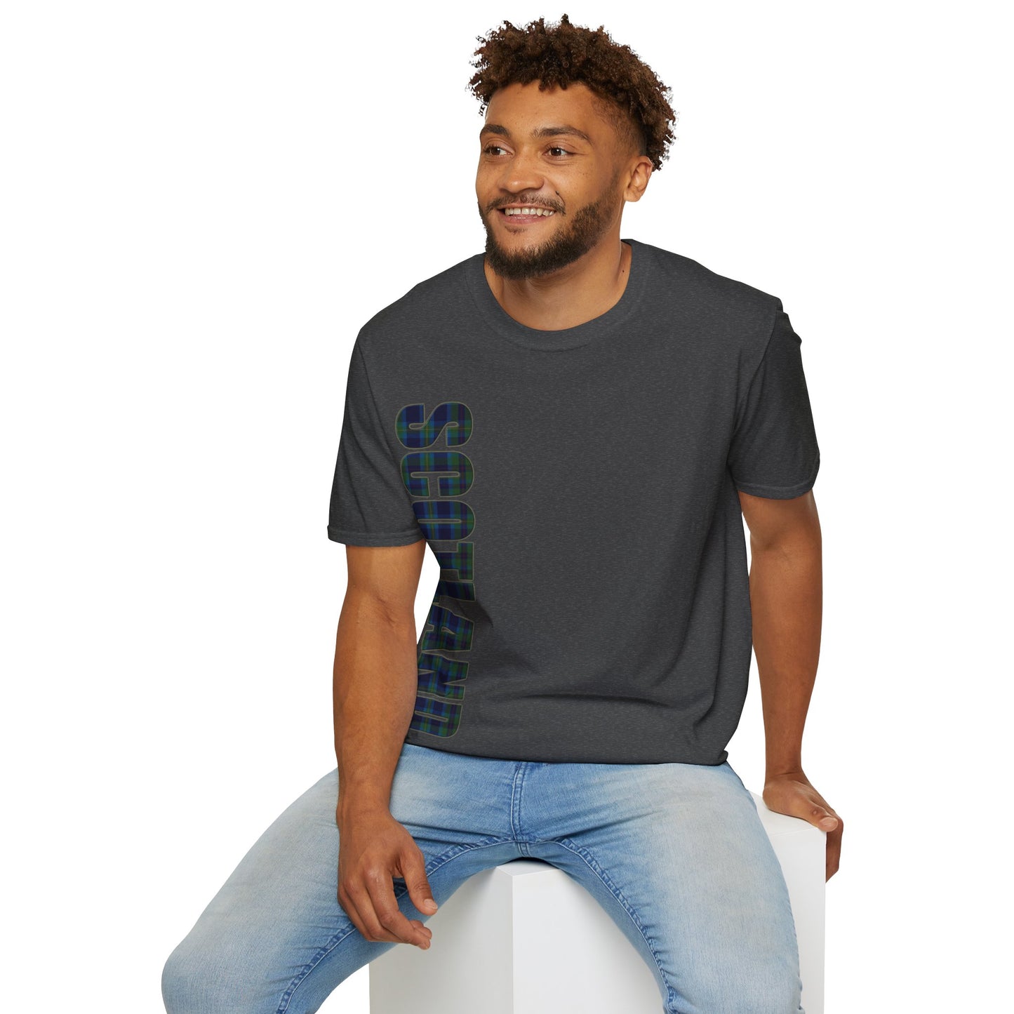 Scotland Lettering Miller Tartan Softstyle T-Shirt, Unisex Tee, Various Colours