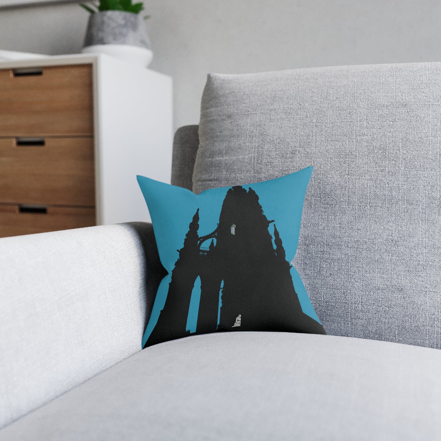 Coussins carrés Scotland Art Silhouette : différentes tailles