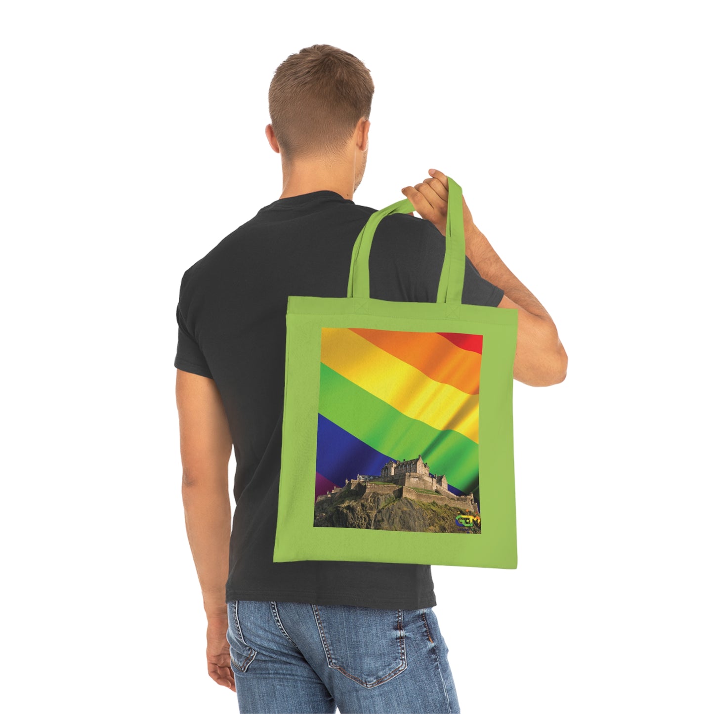 Ciel de drapeau de fierté du château d'Édimbourg Tote bag doublé
