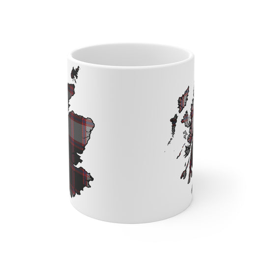 Scotland Map Mug 11oz, MacPherson Tartan