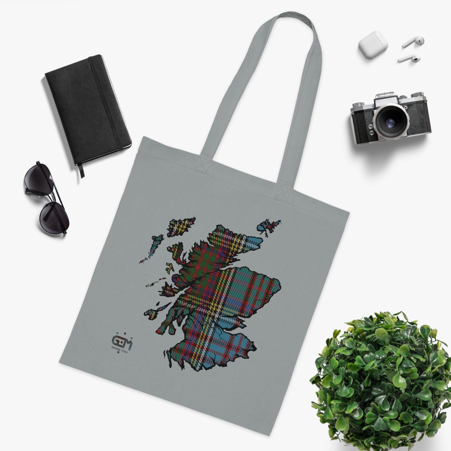 Sac fourre-tout en coton réversible avec carte tartan d'Écosse - Anderson Tartan