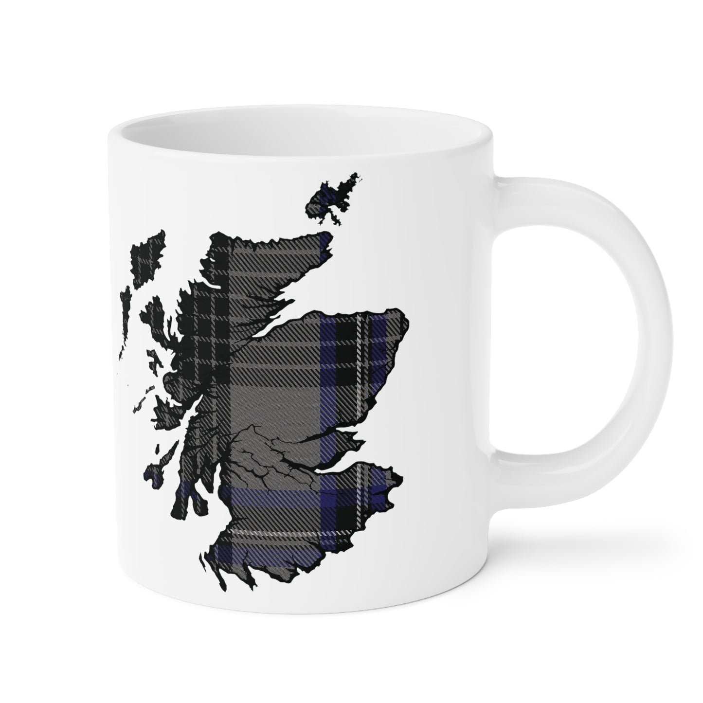 Scotland Tartan Map Mug - Hood Tartan, Various Sizes
