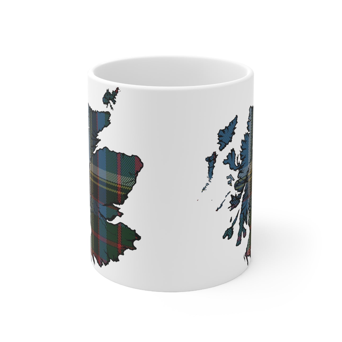 كوب Anderson Old Tartan Scotland Map، كوب قهوة، كوب شاي، اسكتلندا، أبيض