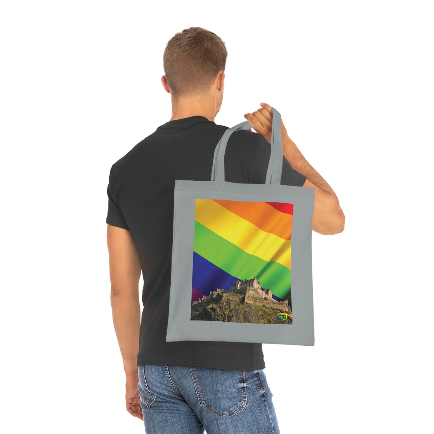 Ciel de drapeau de fierté du château d'Édimbourg Tote bag doublé