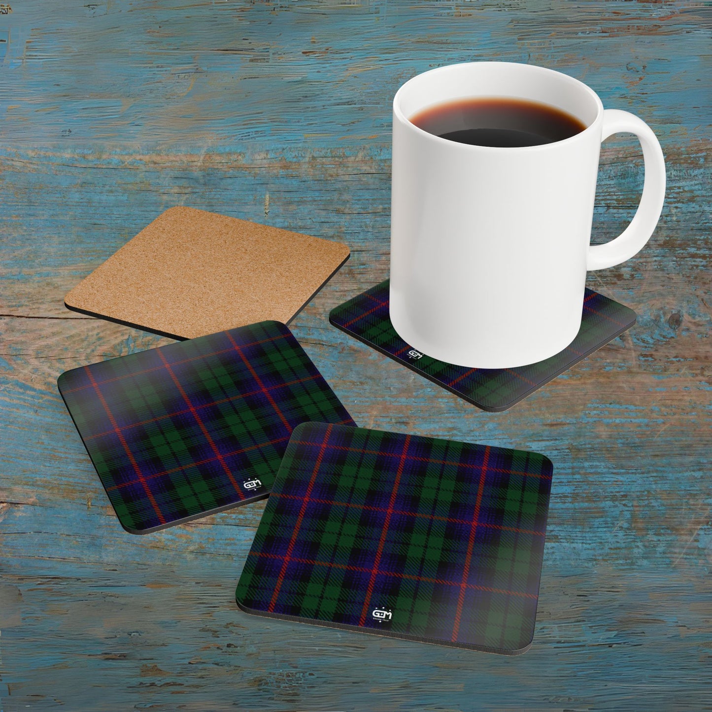 Scottish Tartan Cork Coaster Set (T-Z)