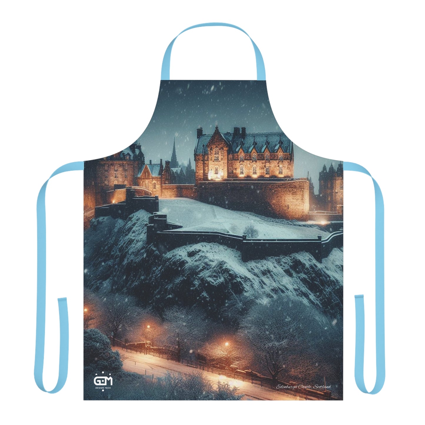 Edinburgh Castle in Winter Apron, Scotland Apron, Scottish Art, Scotland Landmark, Cooking Apparel, Chef Accessory, Edinburgh