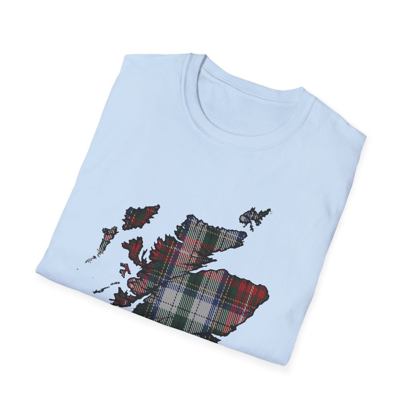 Tartan Scotland Map Softstyle Unisex T-Shirt - Stewart Tartan Tee