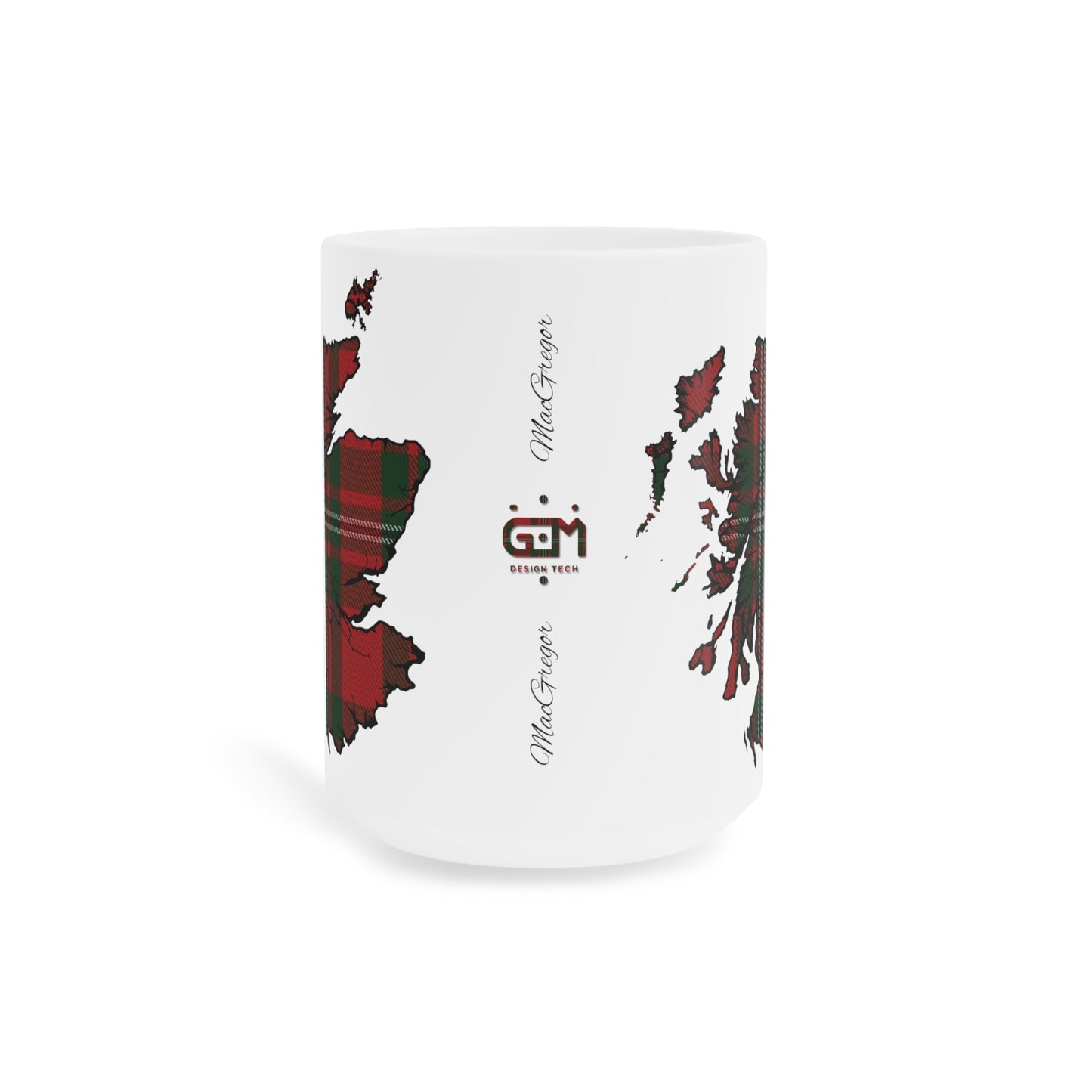 Scotland Tartan Map Mug - MacGregor Tartan, Various Sizes