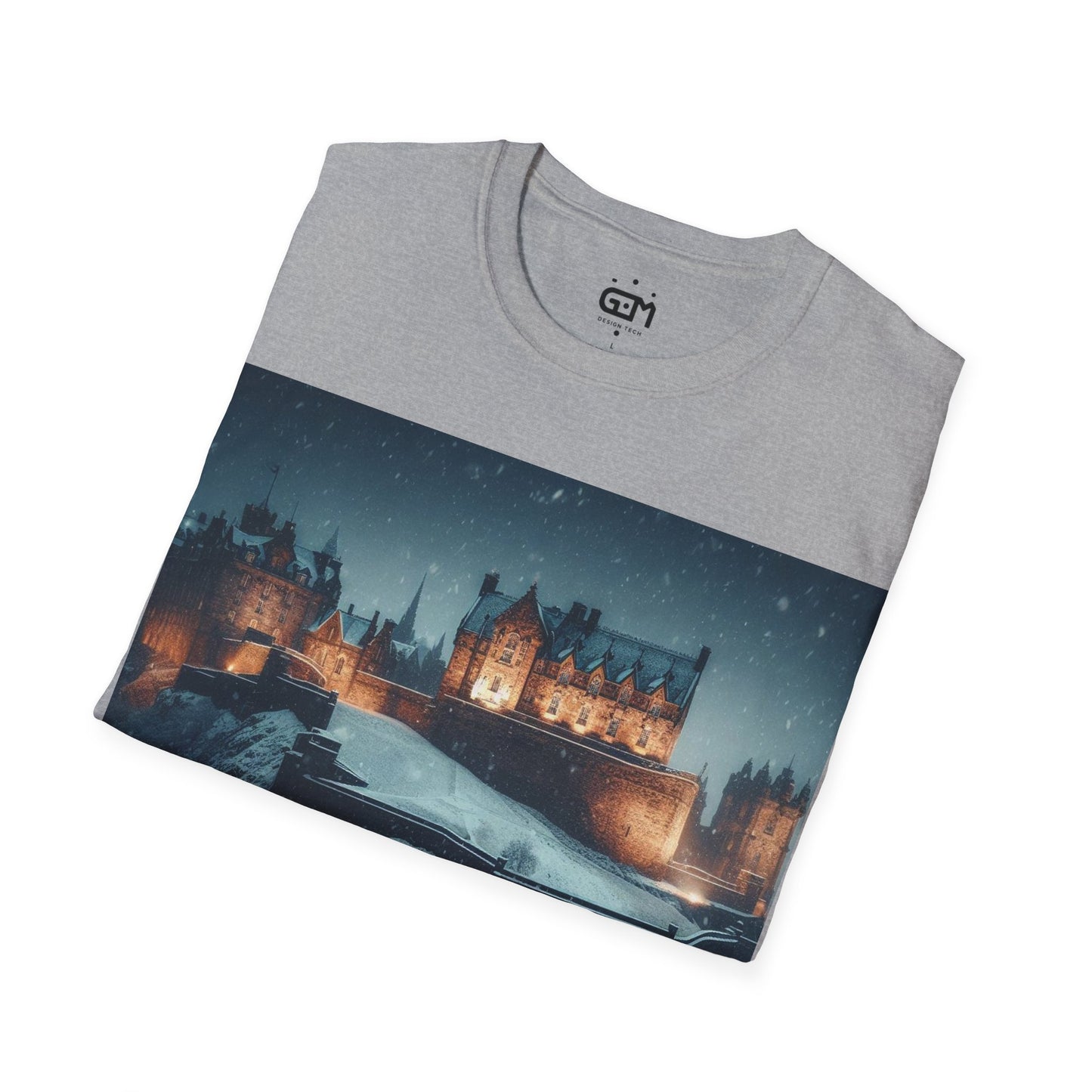 Edinburgh Castle in Winter Softstyle T-Shirt, Unisex Tee, Scotland Shirt, Scottish Landmark, Nature, Scenery, Various Colours