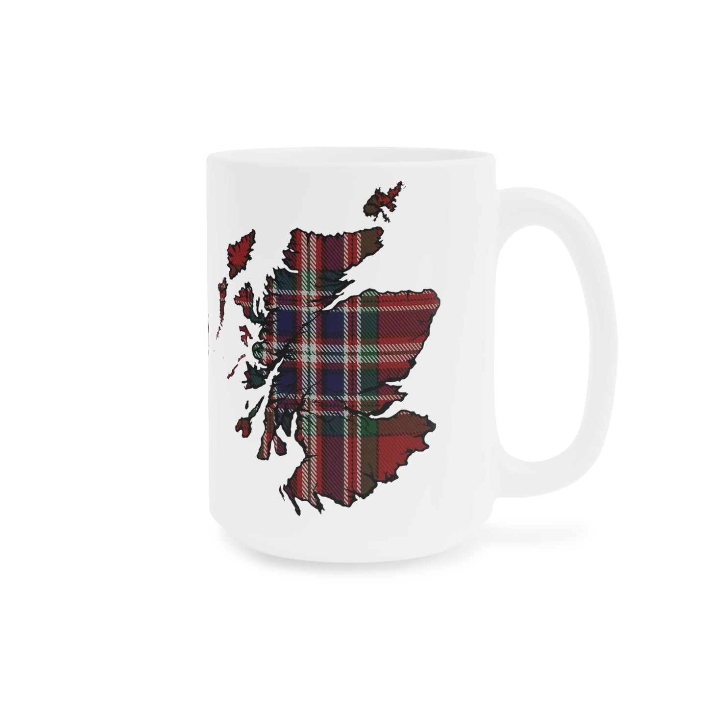 Scotland Tartan Map Mug - MacFarlane Tartan, Various Sizes