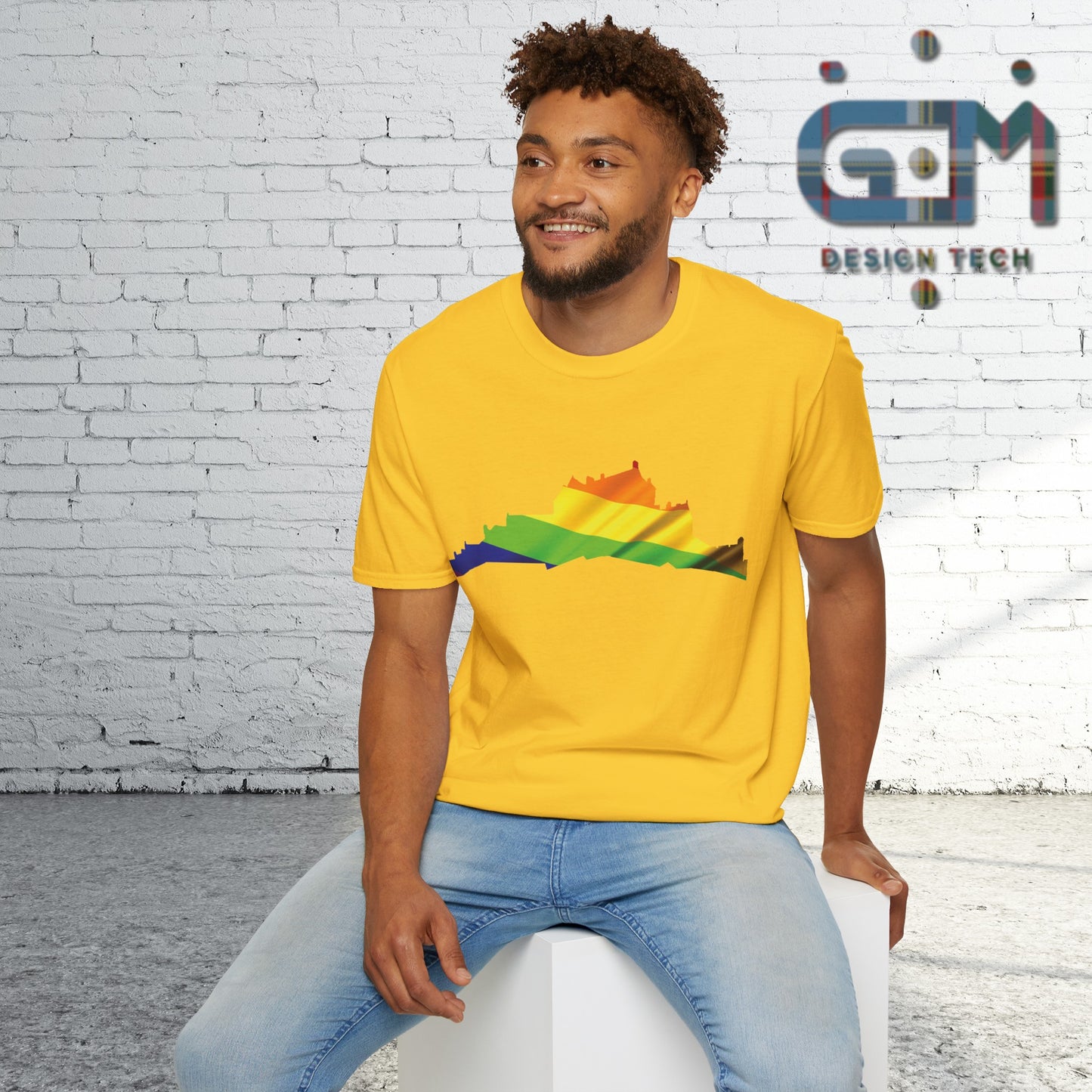 Edinburgh Castle Pride Flag Art Unisex T-Shirt